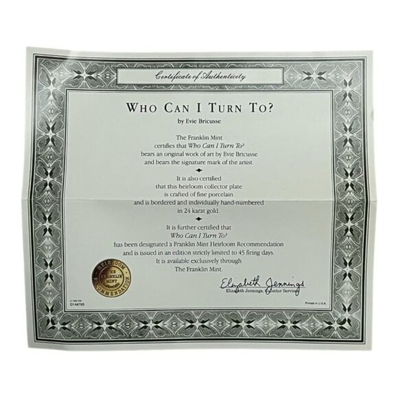 Lot of 2 Franklin Mint 1992 Evie Bricusse Musical Collector Plates and More - Picture 12 of 16